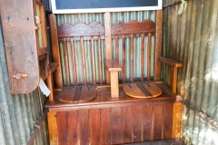 A double seated outback toilet